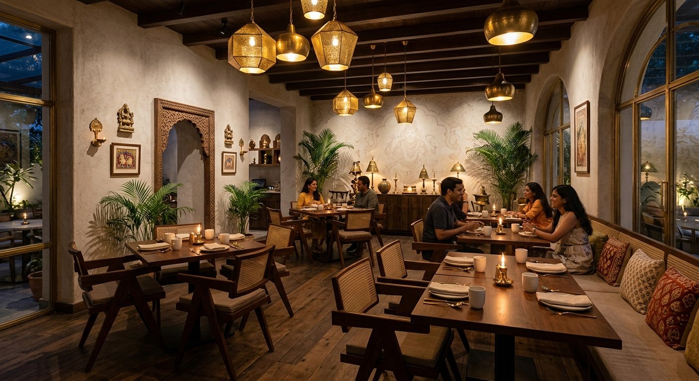 Cozy dining space inside Thanjai Québec Restaurant